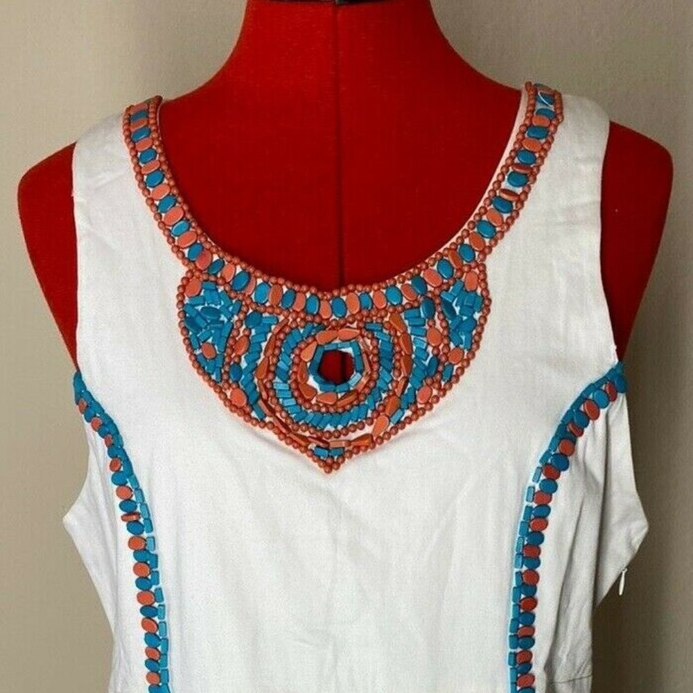 Gretchen Scott XL Ladies White Beaded Jumper